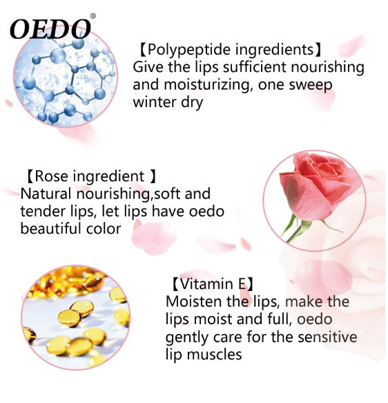 Rose Peptide Nourishing Colorful Lip Balm Anti Aging Antifreeze Anti-chapped Makeup Face Skin Care Repair Damage Lip Moist Cream