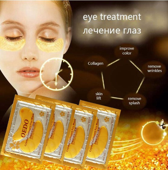 10pcs/lot Eye Care Treatment & Mask Gold Crystal Collagen Skin Care Eye Patches Dark Circle Whitening Face Mask Care Effect
